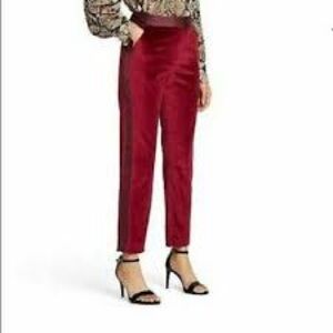 NWT Altuzarra for Target Red Velvet Straight Leg Ankle Pants🍒
